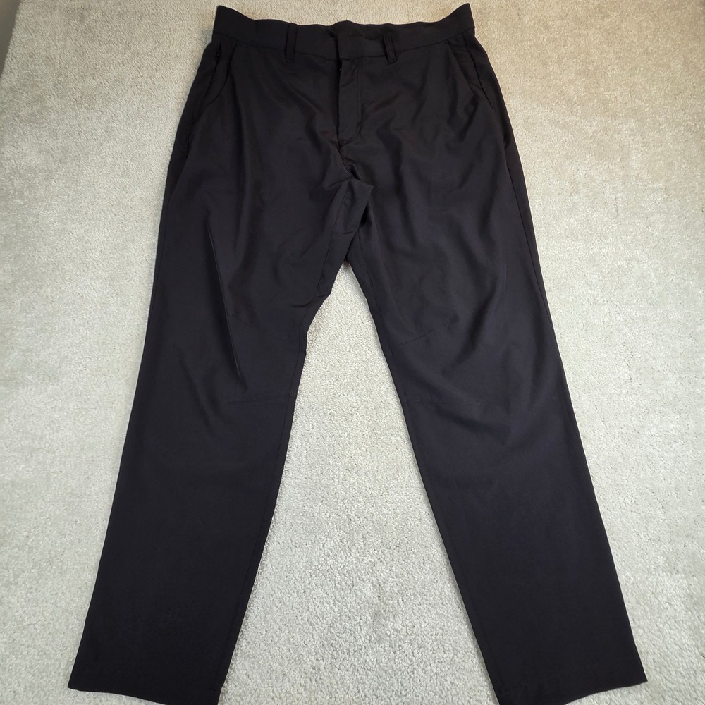 Fabletics Mens The Only Pants Black Technical Stretch Commuter Trousers 36x30
